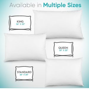 Digital Décor Cluster Fiber Pillow White Down Alternative Pillows Hypoallergenic Polyester Filled Soft Fluffy for Comfort Bed Support Standard Size – Set of 2