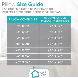 Digital Decor Premium Hypoallergenic Throw Pillow Inserts Sham – Decorative White Square Form Pillow Inserts – Perfect for Bedroom. Sofa & Couch